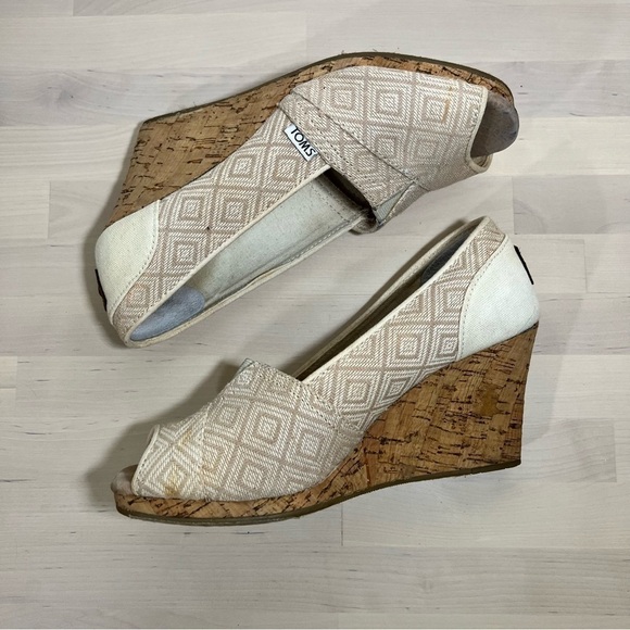 Toms Stella Open Toe Wedges Womens 8.5 - Picture 3 of 7